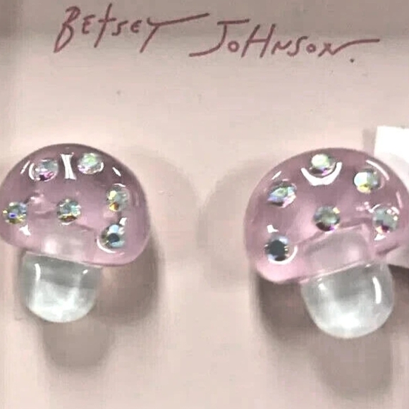 Betsey Johnson Jewelry - Betsey Johnson Pink Mushroom Earrings